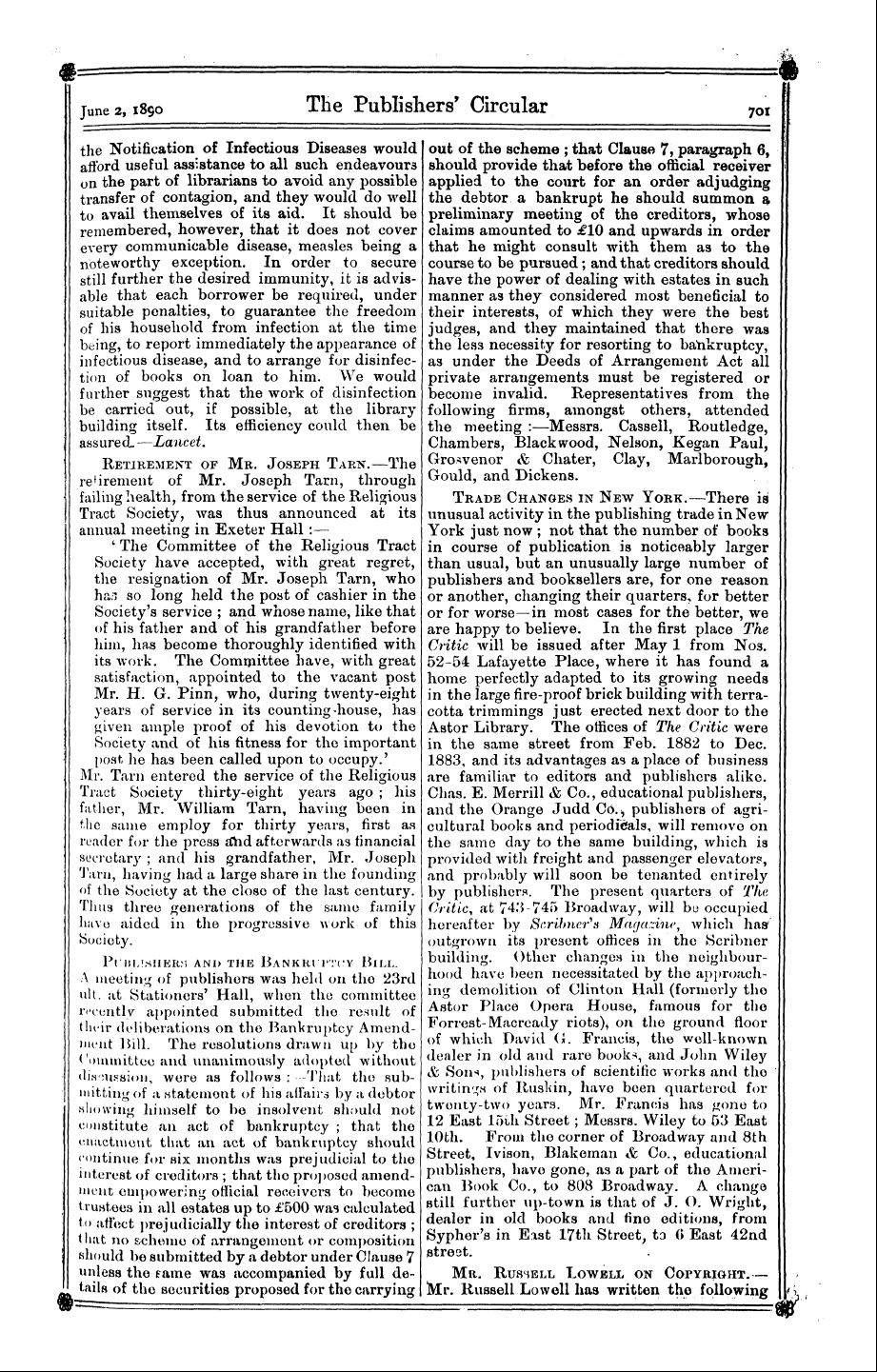 Publishers’ Circular (1880-1890): jS F Y, 1st edition - W«« > ^I-V. «• V.* «¦ M- ^T*J* « - '