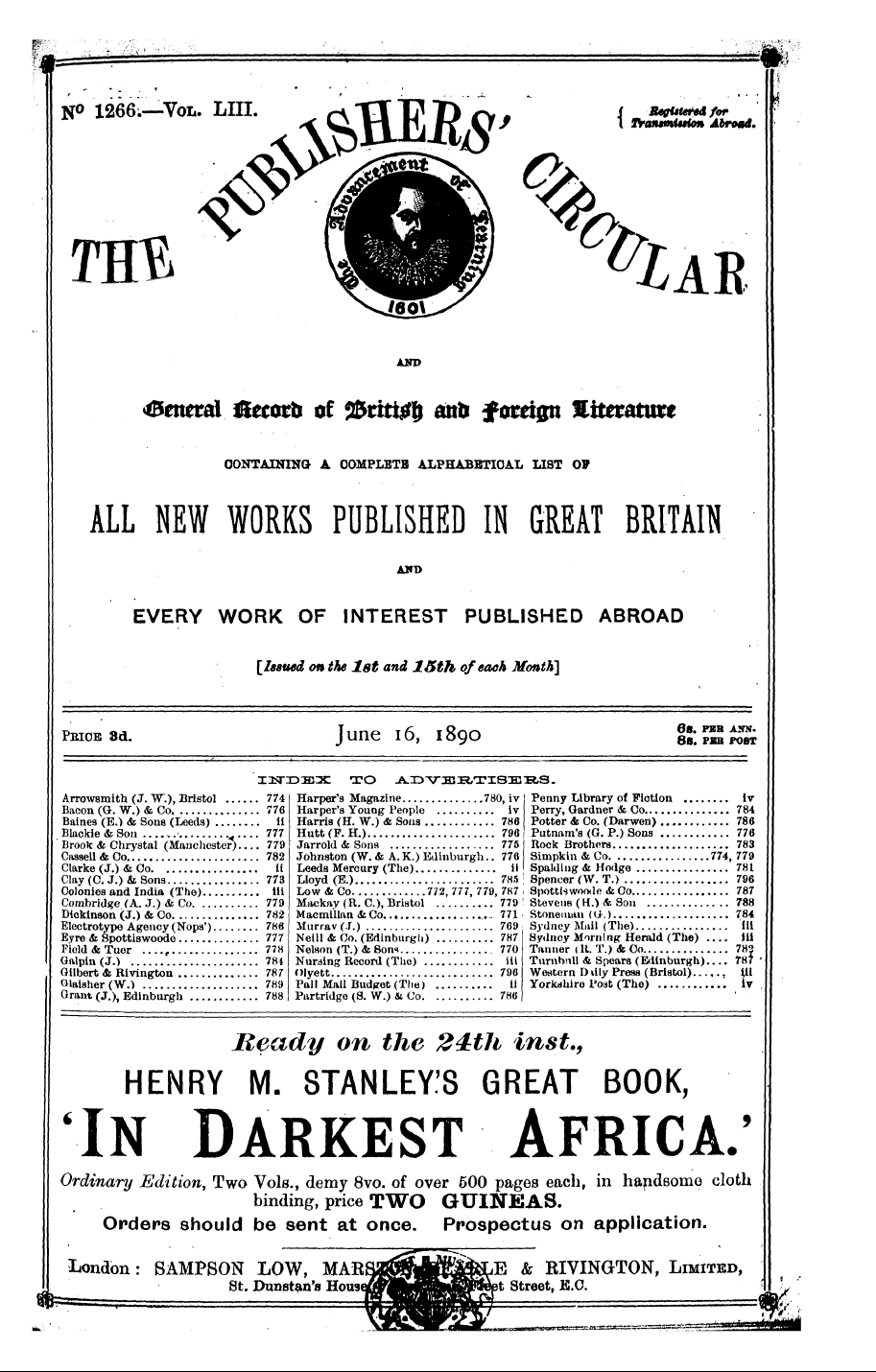 Publishers’ Circular (1880-1890): jS F Y, 1st edition - Pc00305