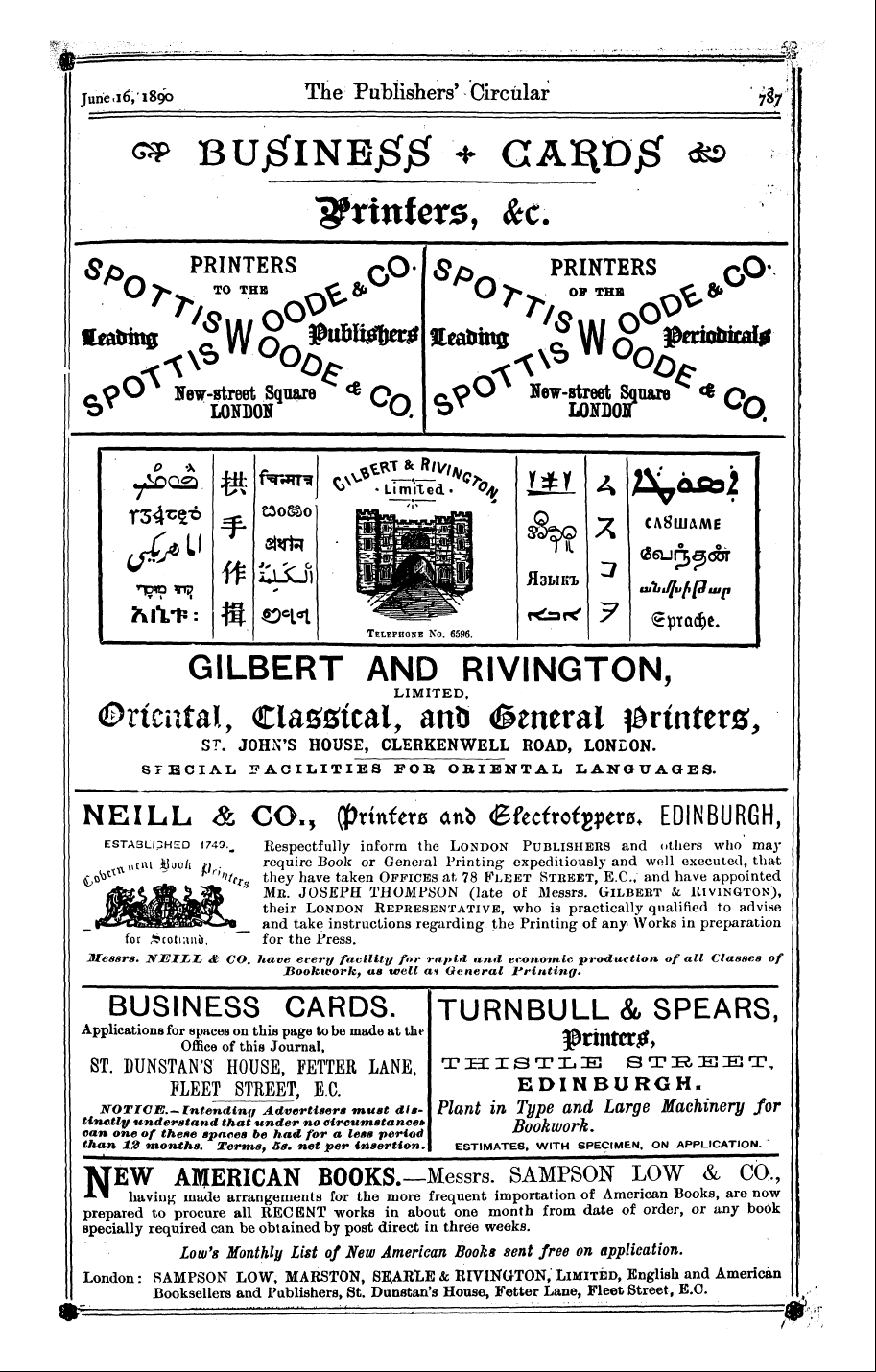 Publishers’ Circular (1880-1890): jS F Y, 1st edition - Ad04907