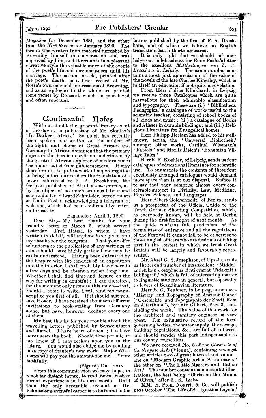 Publishers’ Circular (1880-1890): jS F Y, 1st edition - Flmc^Ican T\Ole% And Kew?