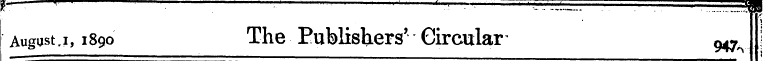 August,i, 1890 The Publishers' Circular ...