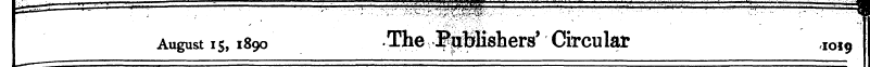 August 15,1890 The Circular , IO19 ^