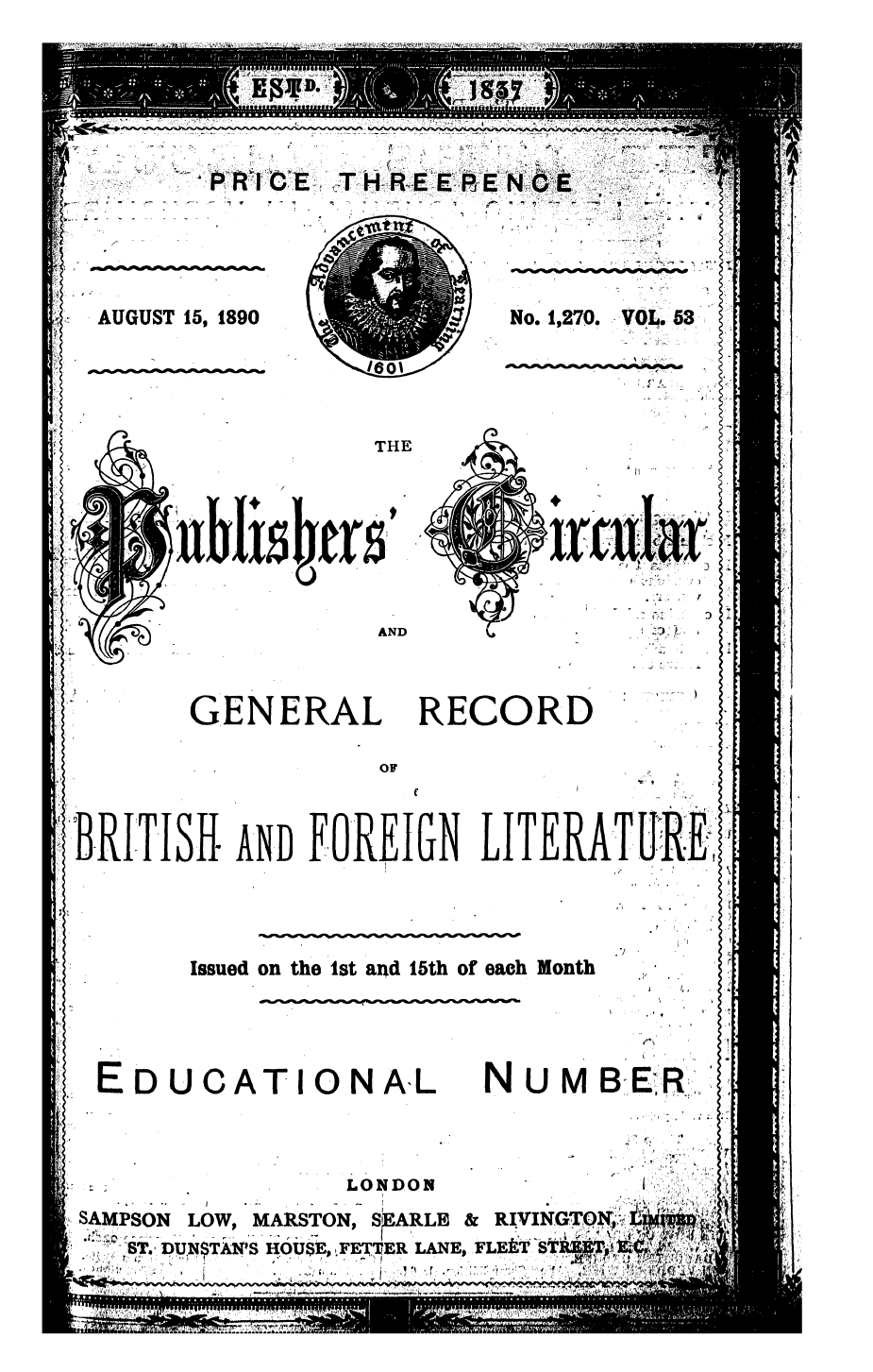 Publishers’ Circular (1880-1890): jS F Y, 1st edition: 1