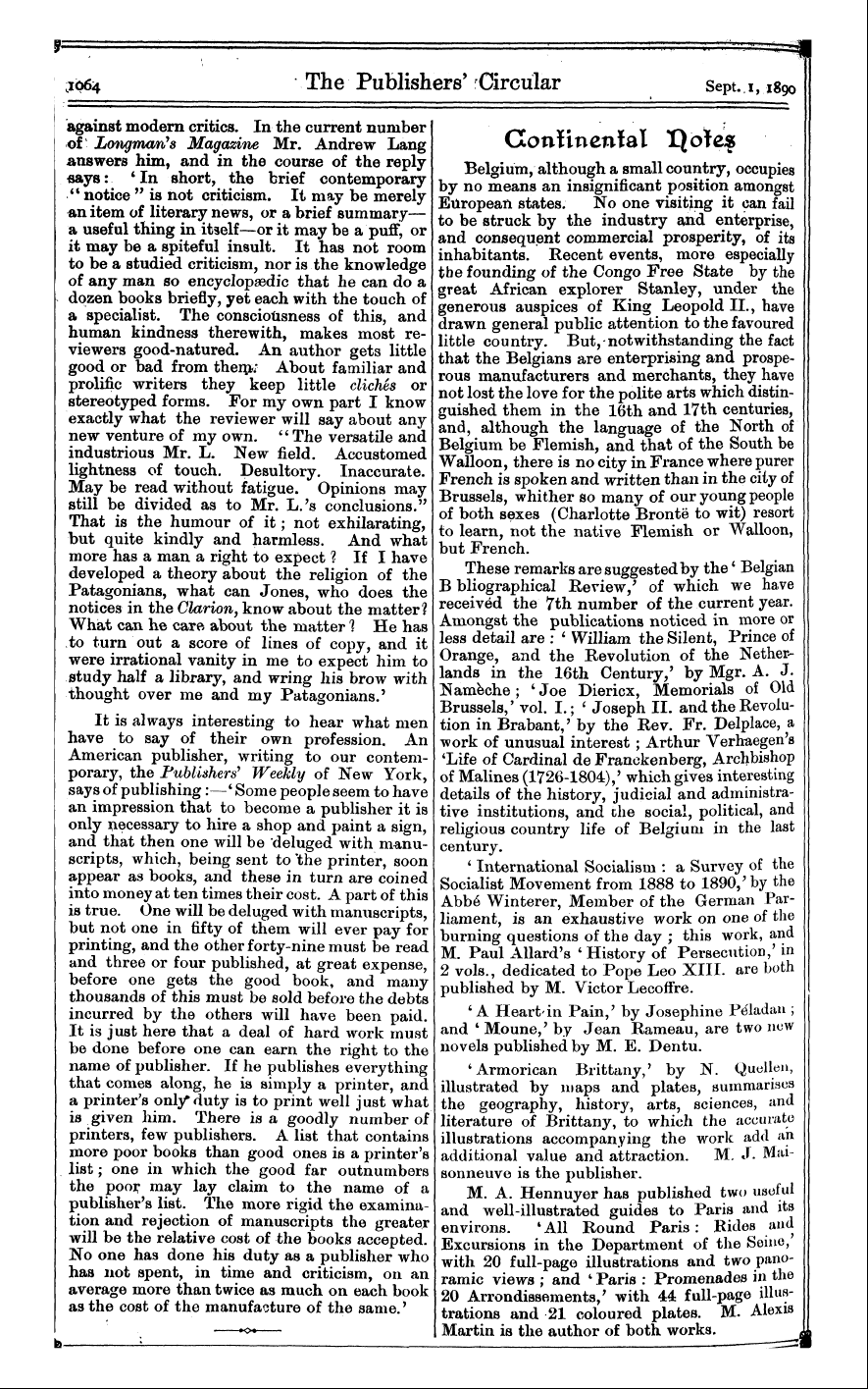 Publishers’ Circular (1880-1890): jS F Y, 1st edition - Hofe$ And Hevp$