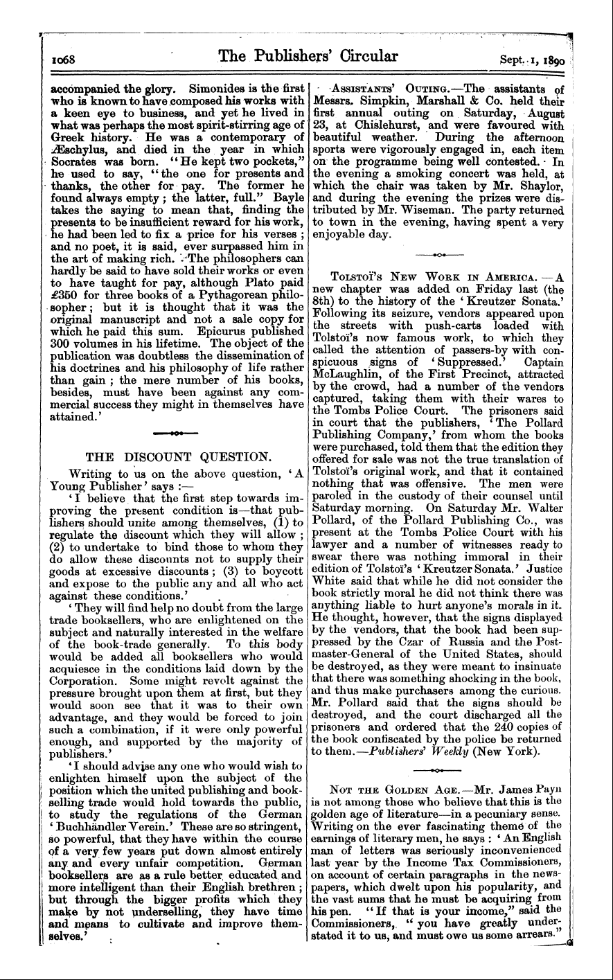 Publishers’ Circular (1880-1890): jS F Y, 1st edition: 14