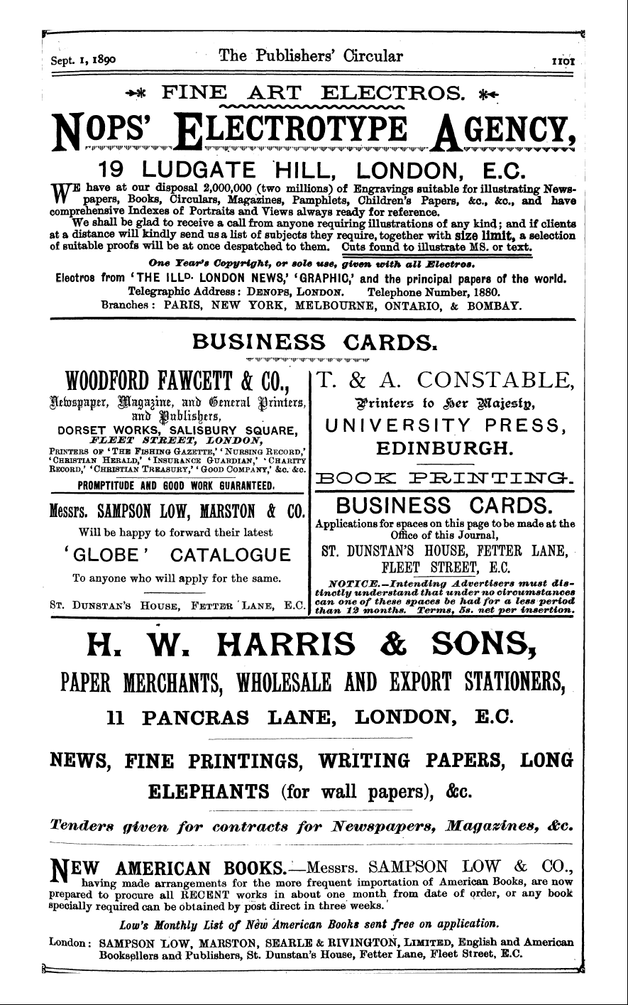 Publishers’ Circular (1880-1890): jS F Y, 1st edition - Ad04708