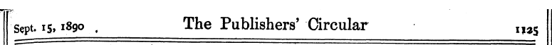 Sept. 15, ^90 . The Publishers' Circular...