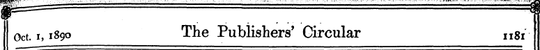 Oct. r, 1890 The Publishers' Circular H8...