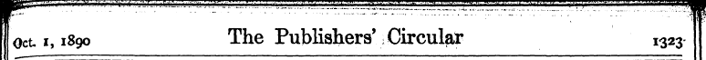 oct i, 1890 The Publishers', Circular 13...