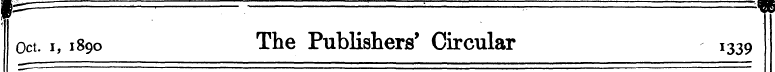 Oct. i, 1890 The Publishers' Circular i3...