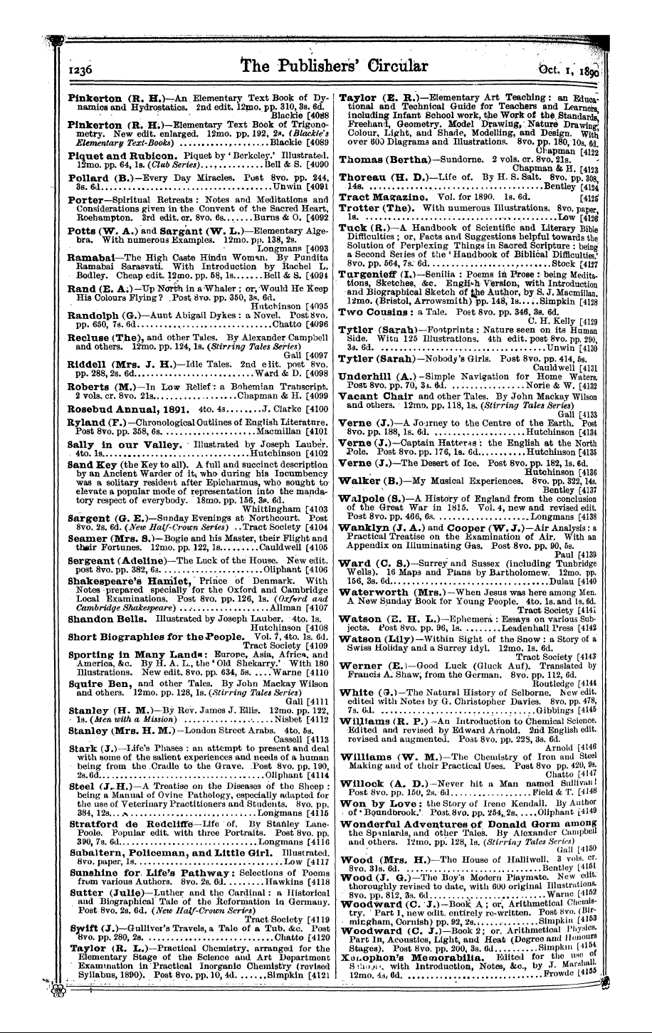 Publishers’ Circular (1880-1890): jS F Y, 1st edition: 78