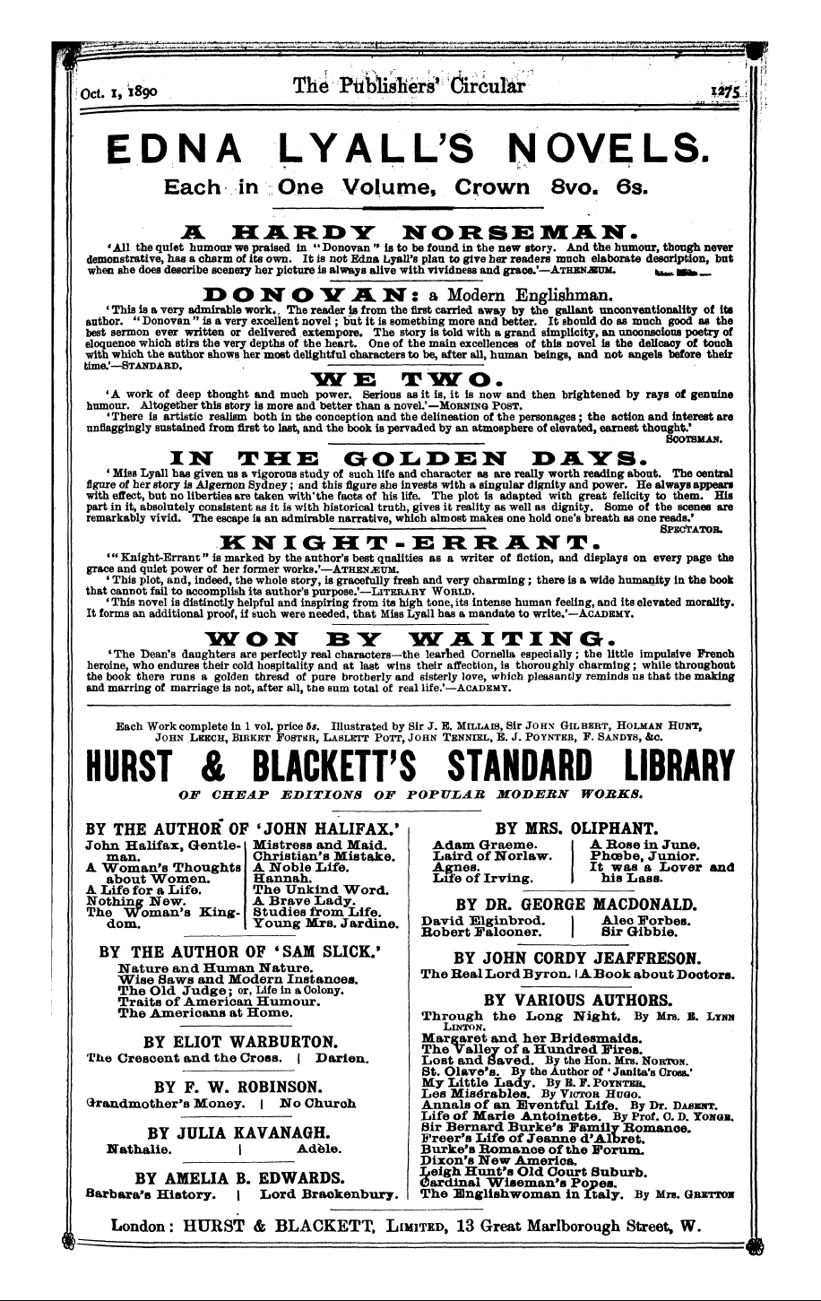 Publishers’ Circular (1880-1890): jS F Y, 1st edition: 117