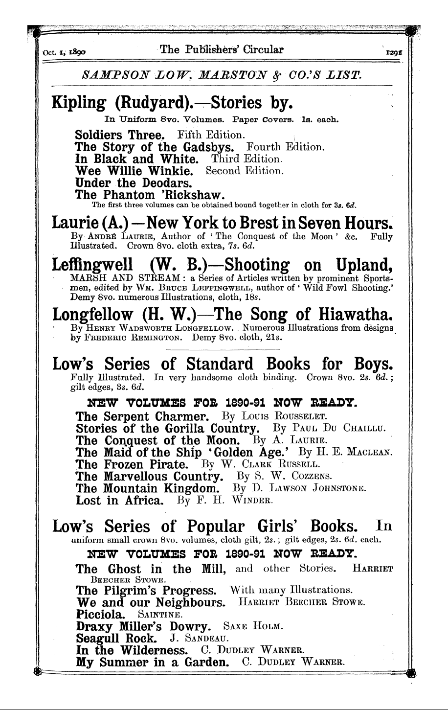 Publishers’ Circular (1880-1890): jS F Y, 1st edition: 137