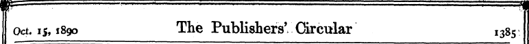 f' Oct. 15,1890 The PublishersCircular I...