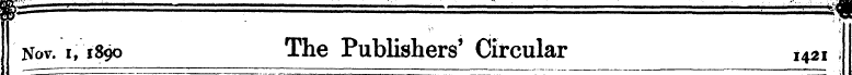 Nov. i, 1890 The Publishers' Circular I4...