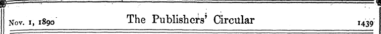 Nov. i, 1890 The Publishers' Circular I4...