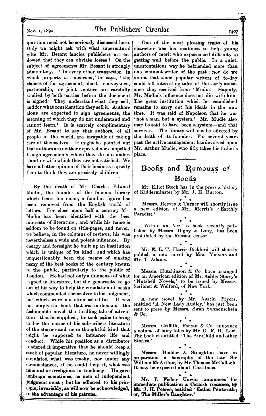 Publishers’ Circular (1880-1890): jS F Y, 1st edition: 5