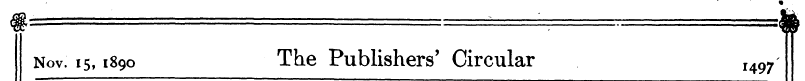 Nov. 15,1890 The Publishers' Circular I4...