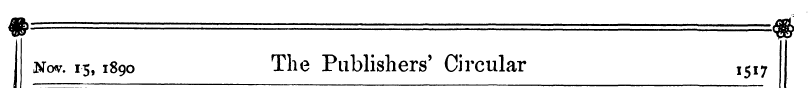 Nov. 15,1890 The Publishers' Circular I5...