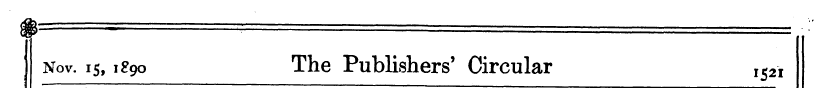 Nov. 15,1890 The Publishers' Circular 15...