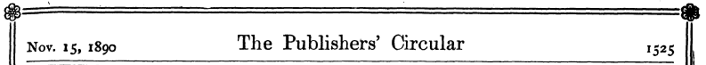 Nov. 15,1890 The Publishers' Circular I5...