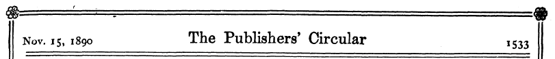 Nov. 15, 1890 The Publishers' Circular I...