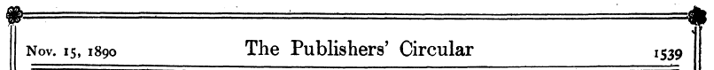Nov. 15,1890 The Publishers' Circular 1 ...