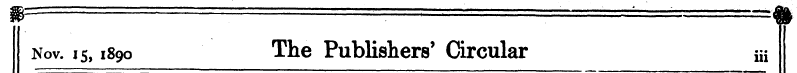 Nov. 15,1890 The Publishers' Circular ii...