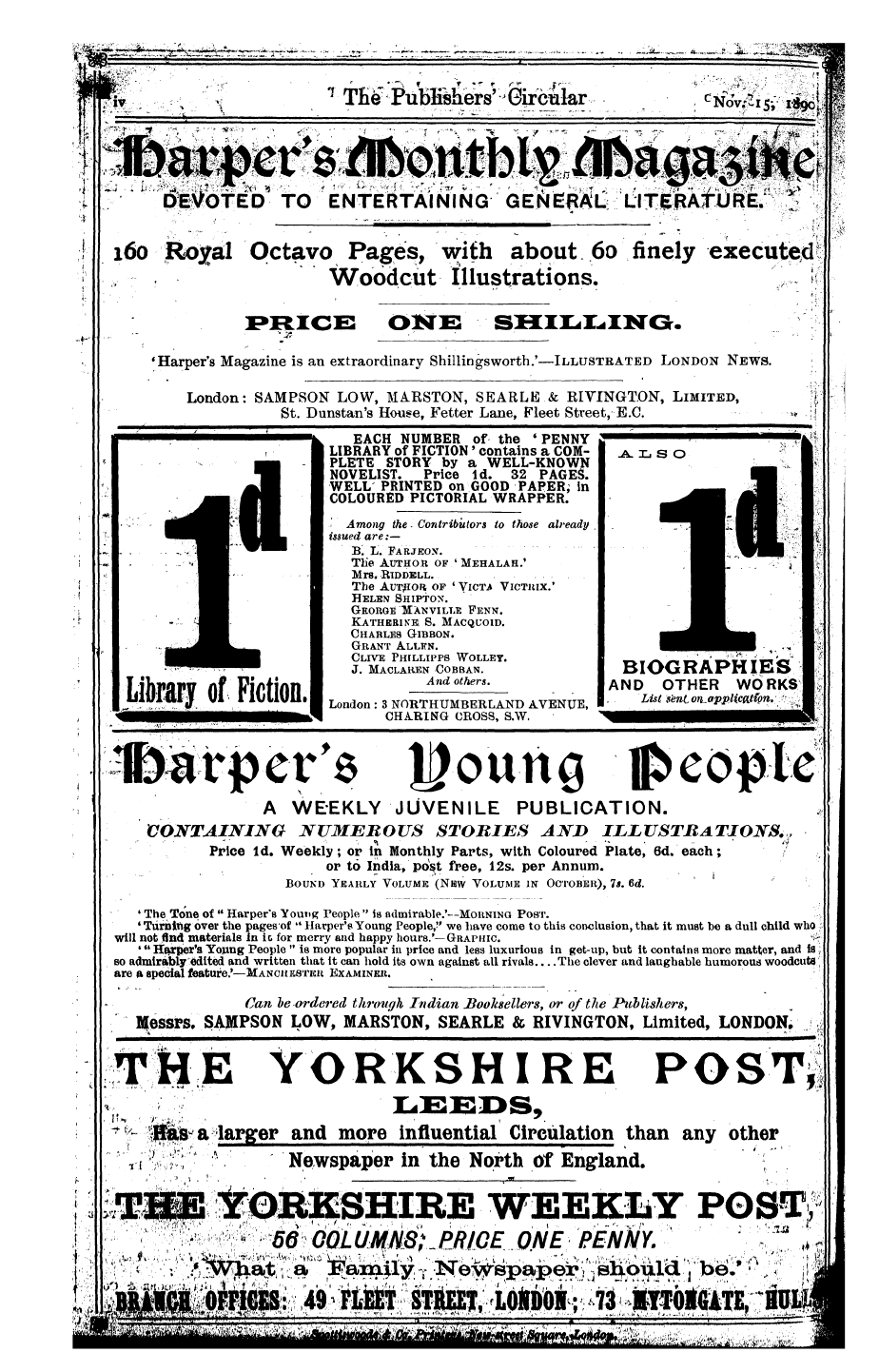 Publishers’ Circular (1880-1890): jS F Y, 1st edition - Ad06802