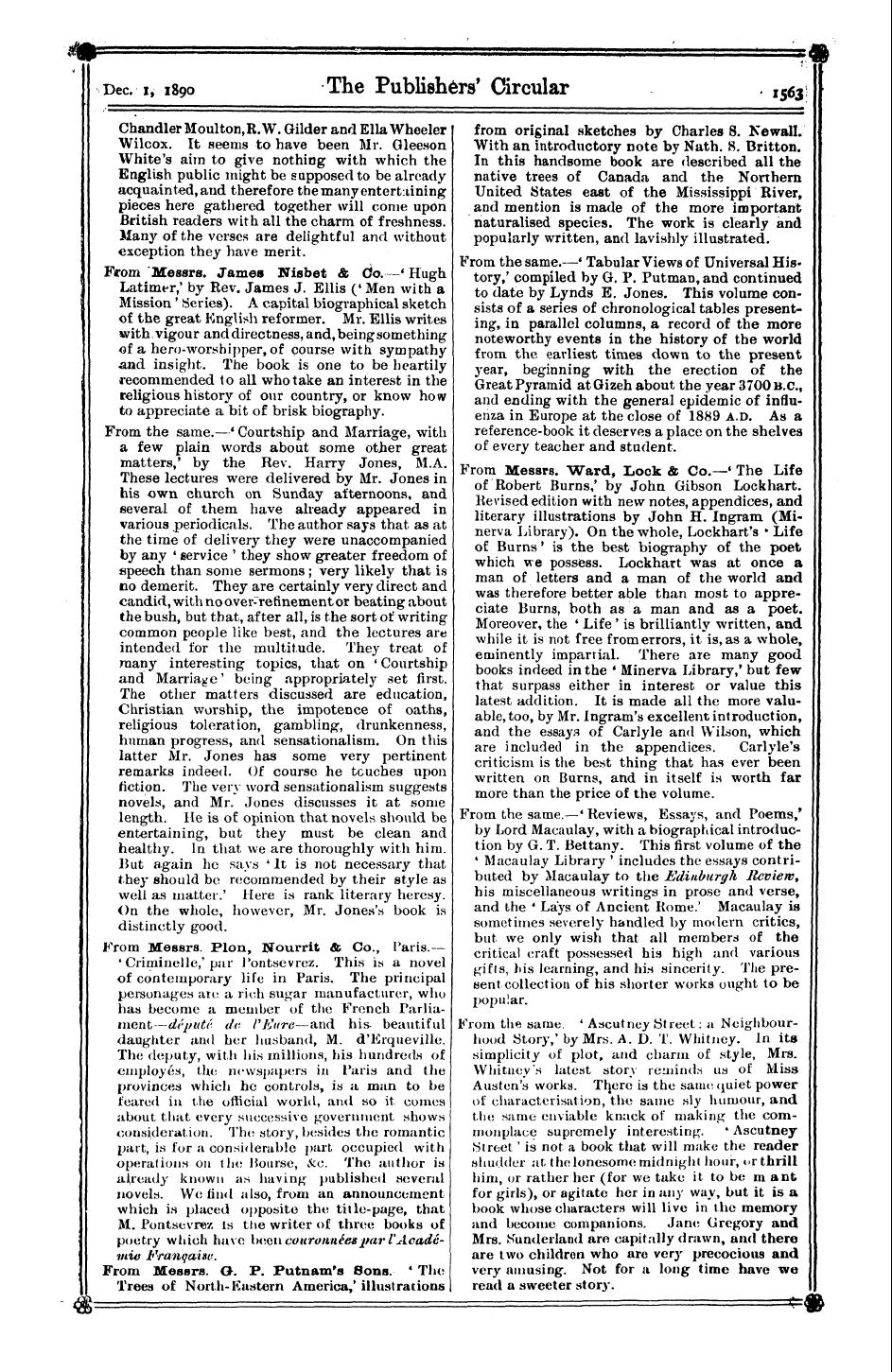 Publishers’ Circular (1880-1890): jS F Y, 1st edition - M ' ' ' M