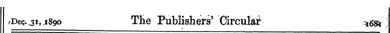 ,Deq. ?31, .1890 The Publishers' Circula...