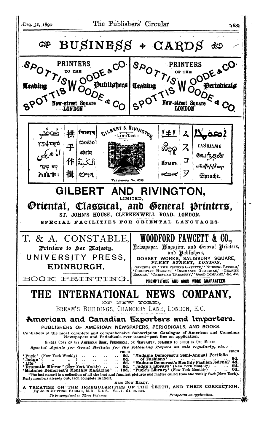 Publishers’ Circular (1880-1890): jS F Y, 1st edition - Ad03902