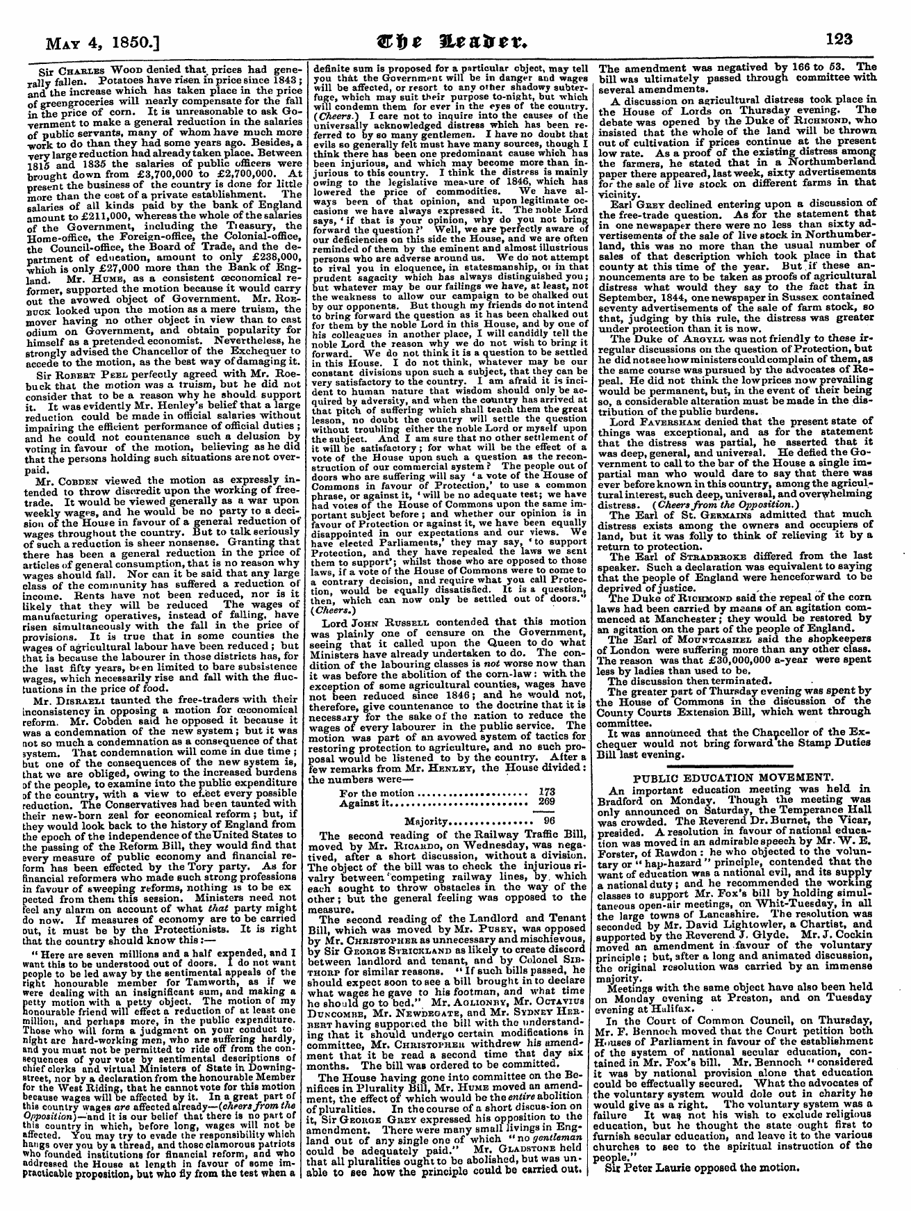 Leader (1850-1860): jS F Y, Country edition - May 4, 1850.] ©Ft* Ileailtt. 123