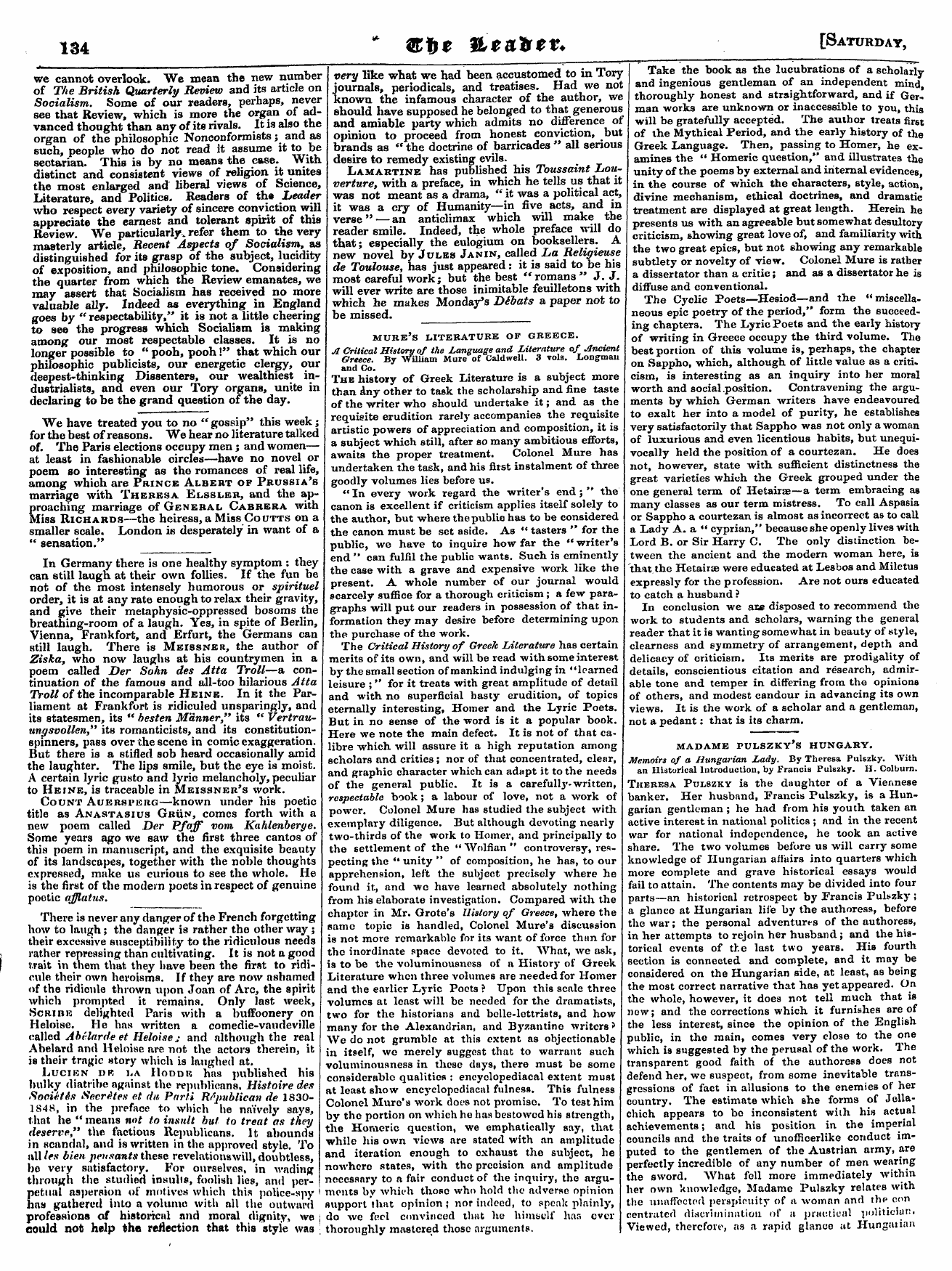 Leader (1850-1860): jS F Y, Country edition - We Have Treated You To No " Gossip" This...