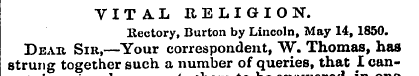 VITAL RELIGION. llectory, Burton by Linc...
