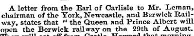 A letter from the Earl of Carlisle to Mr...