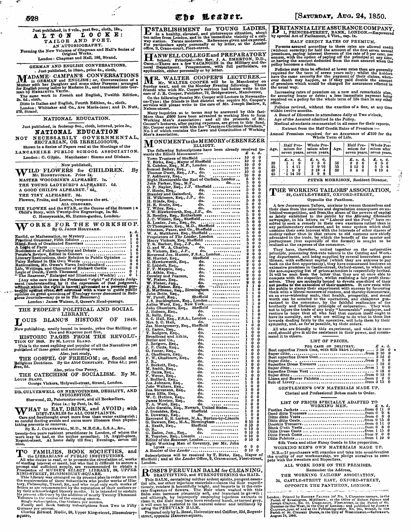 Leader (1850-1860): jS F Y, Country edition - Ad02411