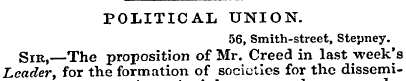 POLITICAL UNION. 56, Smith-street, Stepn...