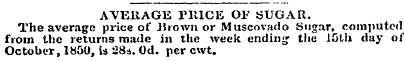 AVERAGE PRICE OF SUGAR. The average pric...