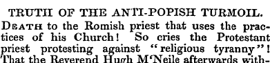 TRUTH OF THE ANTI-POPISH TURMOIL. Death ...