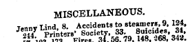 MISCELLANEOUS. T«mvLind 8. Accidents to ...