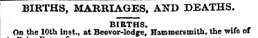 BIRTHS, MARRIAGES, AND DEATHS. BIRTHS. ....