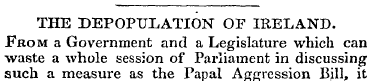 THE DEPOPULATION OF IRELAND. From a Gove...