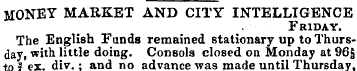 MONEY MARKET AND CITY INTELLIGENCE Frida...
