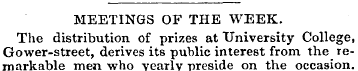 MEETINGS OF THE WEEK. The distribution o...