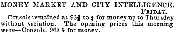 MONEY MARKET AND CITY INTELLIGENCE. Frid...