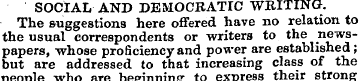 SOCIAL AND DEMOCRATIC WRITING. The sugge...