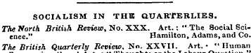 SOCIALISM IN THE QUARTERLIES. The North ...
