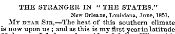 THE STRANGER IN " THE STATES." New Orlea...