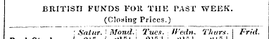 BRITISH FUNDS FOH TIIK PAST WEEK. (Closi...